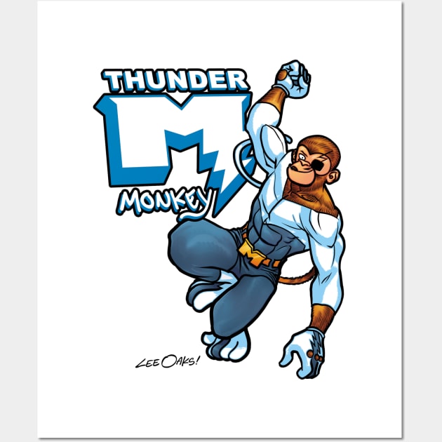 Thunder Monkey comic book style with logo. Wall Art by Thunder Monkey